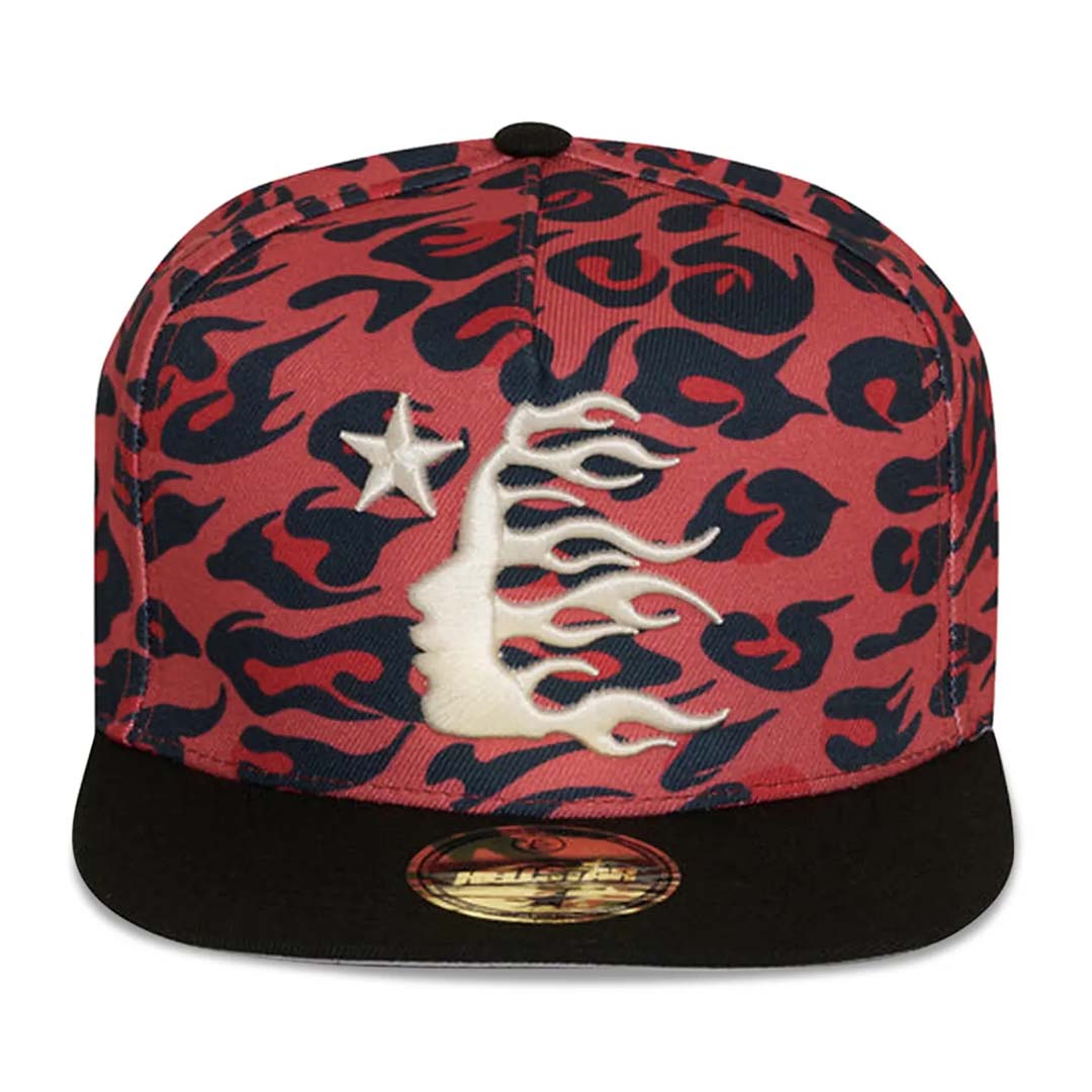 Hellstar Cheetah Print Snapback Hat 'Red'