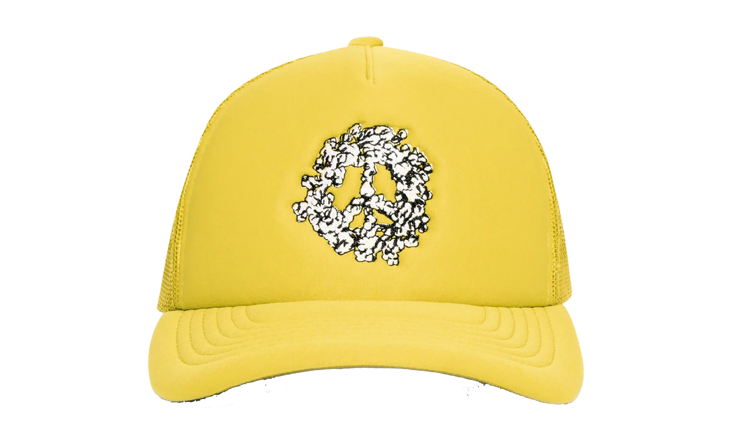 Cotton Peace Wreath Trucker Hat "Yellow" DT548
