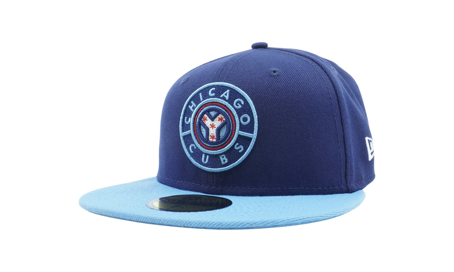 59FIFTY Chicago Cubs 'City Connect' Fitted Hat "Indigo / Sky Blue - Brim" NE1061