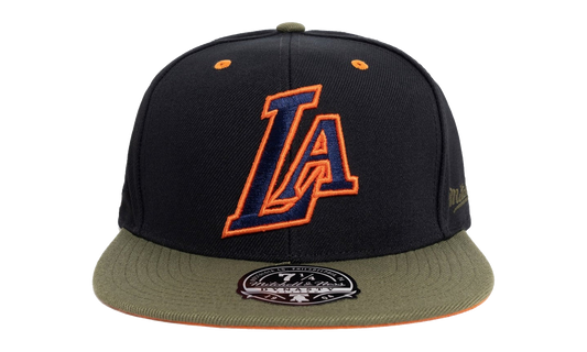 NBA Hardwood Classics Take Flight Fitted Cap "Los Angeles Lakers - Black / Green" HHSF5082 LALYYPPPBKGN