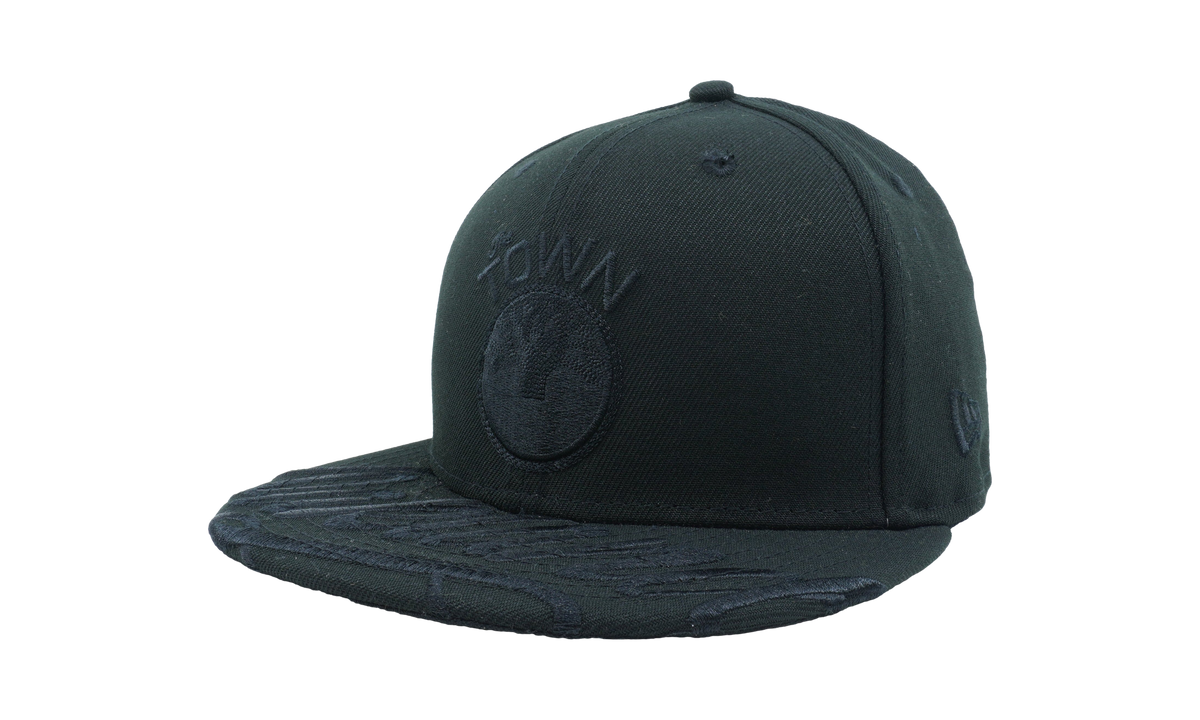59FIFTY Golden State Warriors Visor Script The Town Fitted Hat "Graphite" NE682