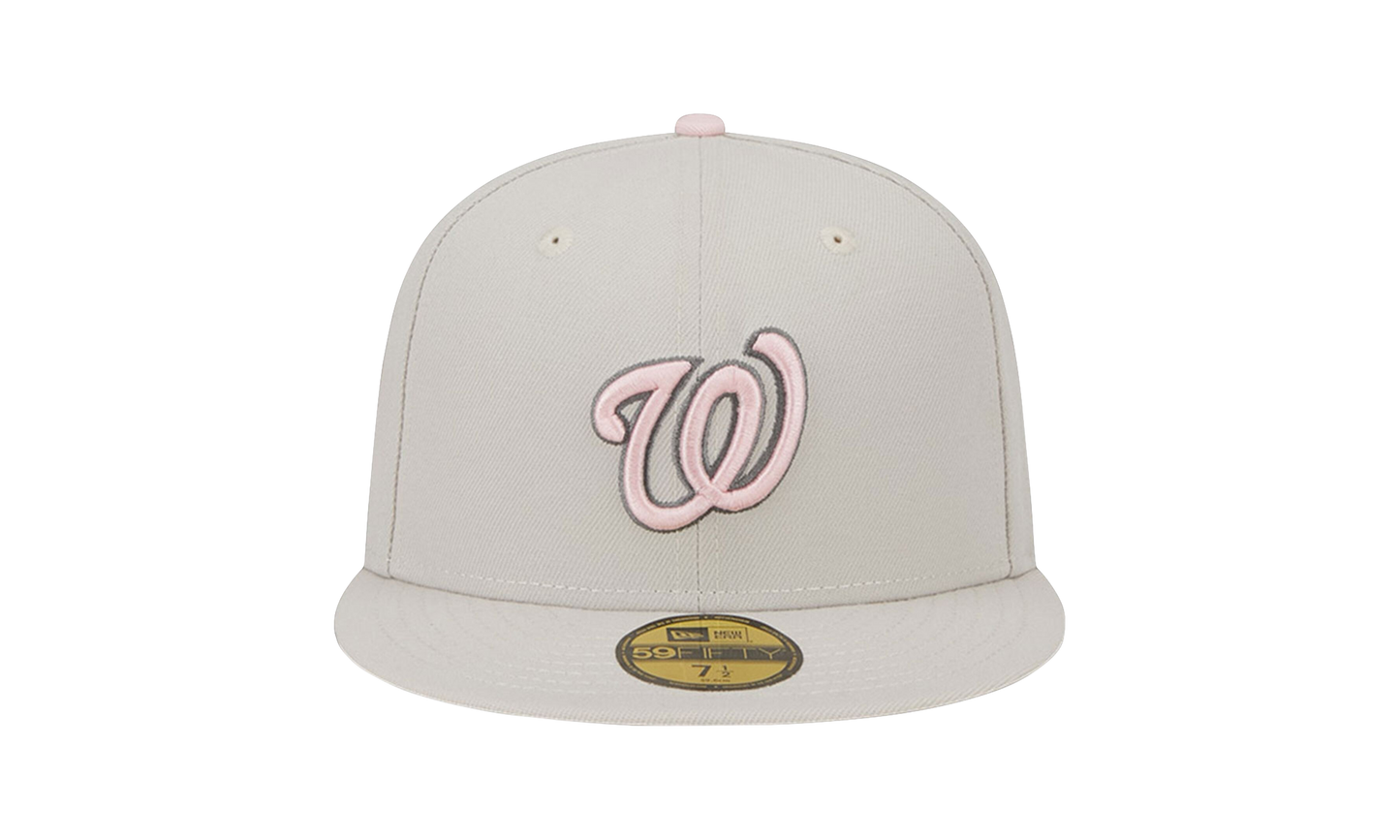 59FIFTY Washington Nationals Mother’s Day On-Field Fitted Hat "Khaki / Pink - Under Brim" NE904