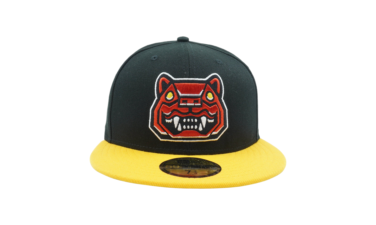 59FIFTY New Hampshire Fisher Cats Fitted Hat "Dark Green / Yellow / Dark Green - Under Brim" NE721