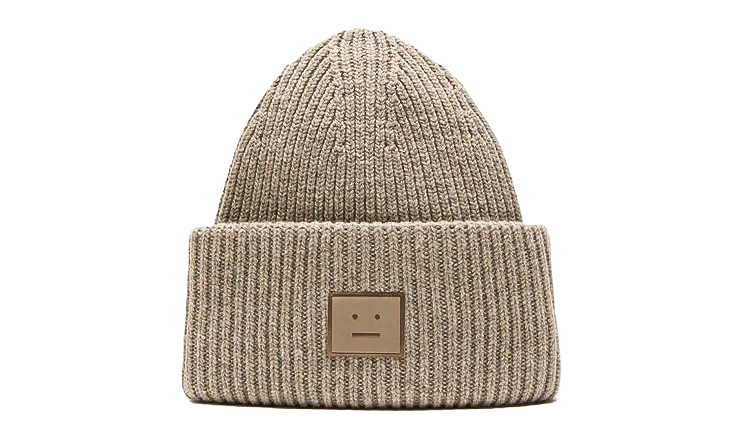 Large Face Logo Beanie "Greige Melange" FNUXHATS000400