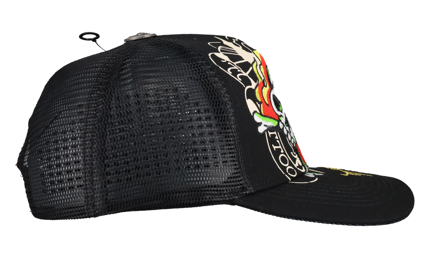 Embroidered Fire Skull Hat "Black" EHH0001 33