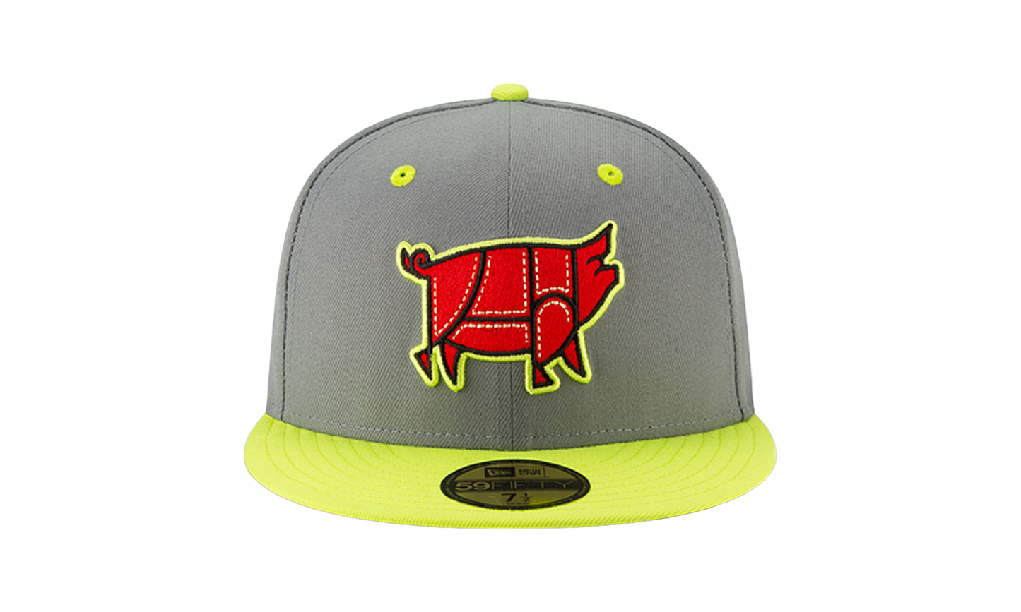 59FIFTY Columbia Fireflies Theme Night 'Chicharrones' Fitted Hat "Graphite / Neon Yellow - Visor" NE726