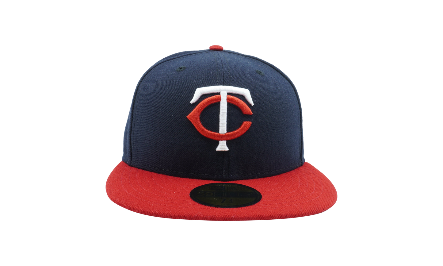 59FIFTY Minnesota Twins On-Field Authentic Collection Fitted Hat "Navy / Red - Brim / Red - Top Button" NE969