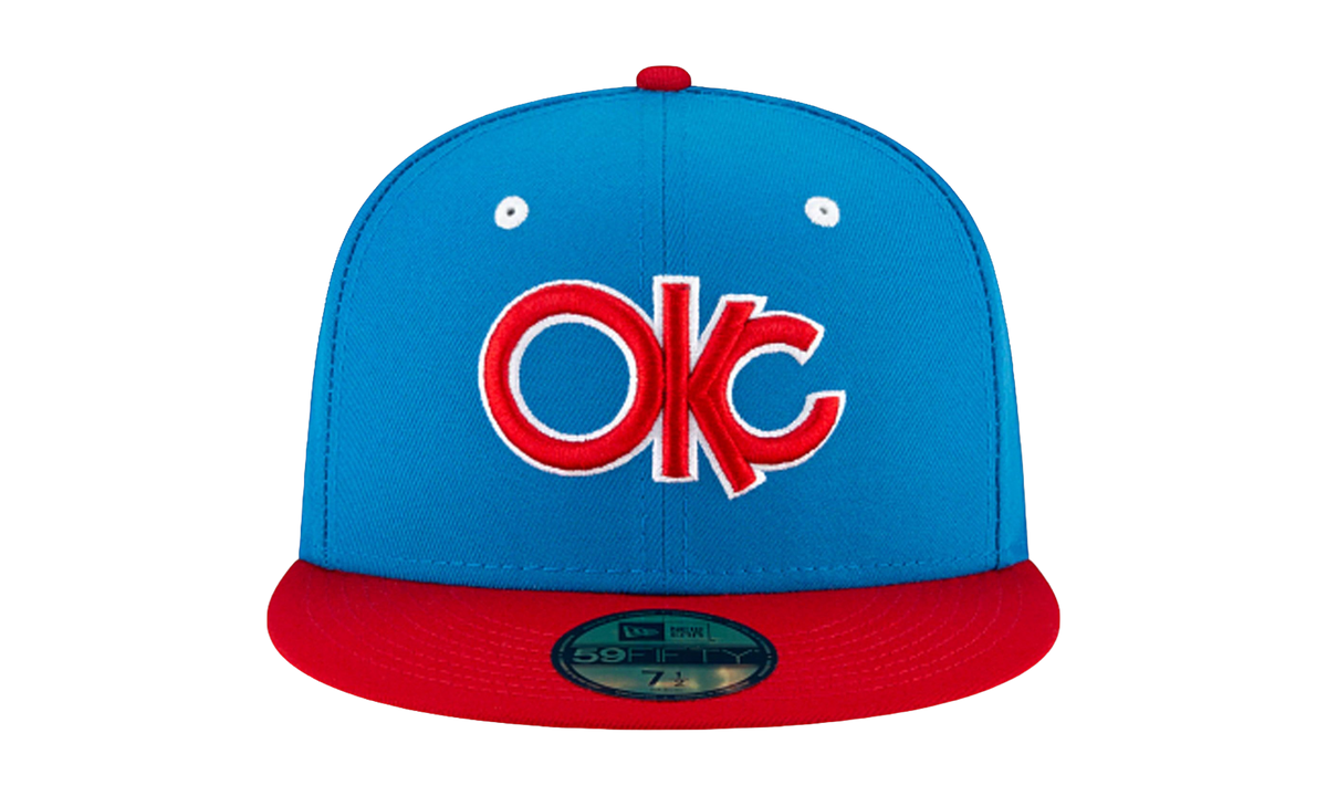 59FIFTY Oklahoma City Dodgers Theme Night Fitted Hat "Blue / Red - Brim" NE772