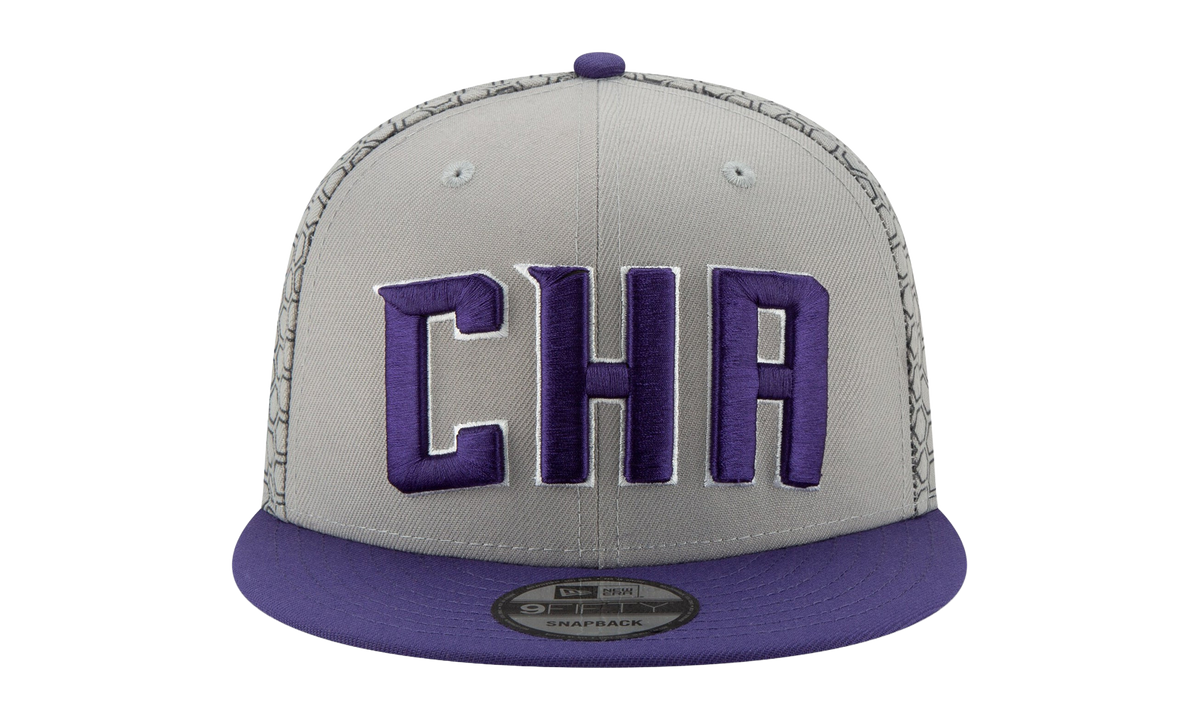 9FIFTY Charlotte Hornets City Series Snapback Hat "Grey / Purple - Brim" NE566
