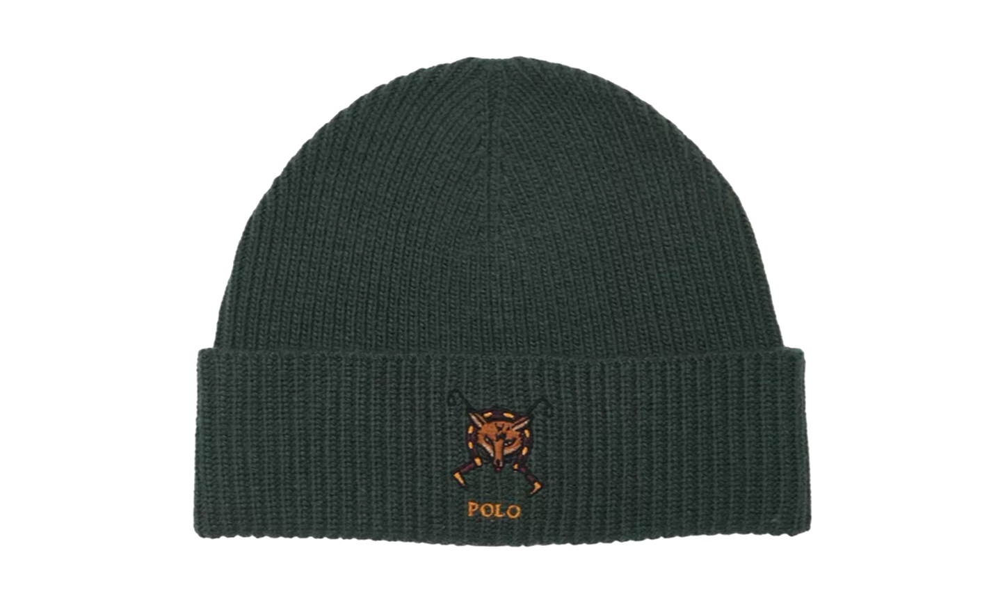 Embroidered Fox Rib-Knit Beanie "College Green" PC0918 354
