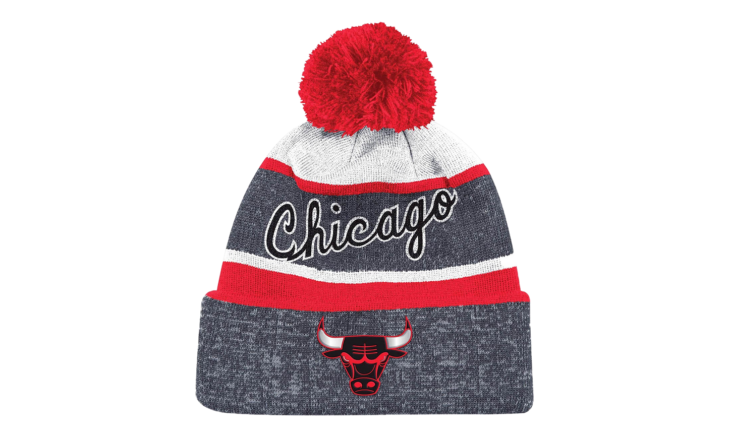 Stripe Pom Knit Beanie "Chicago Bulls Grey" BH48B3 GRY
