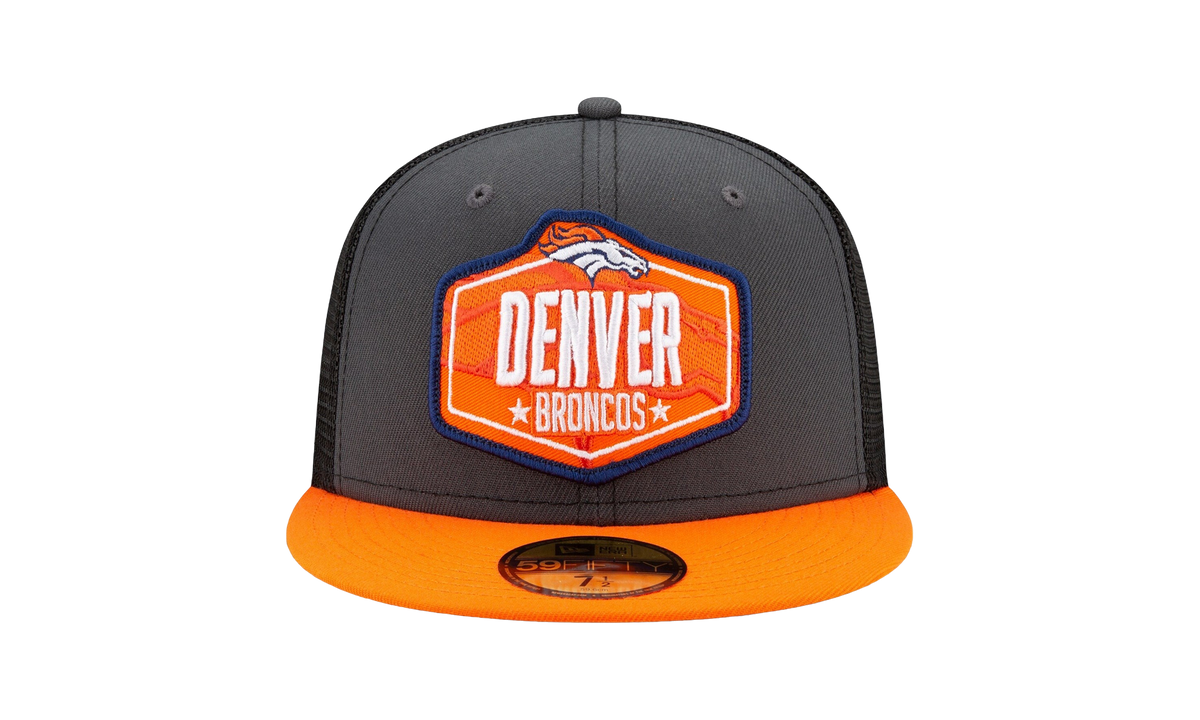 59FIFTY Denver Broncos 2021 Draft Authentic Fitted Hat "Graphite / Orange - Visor" NE782
