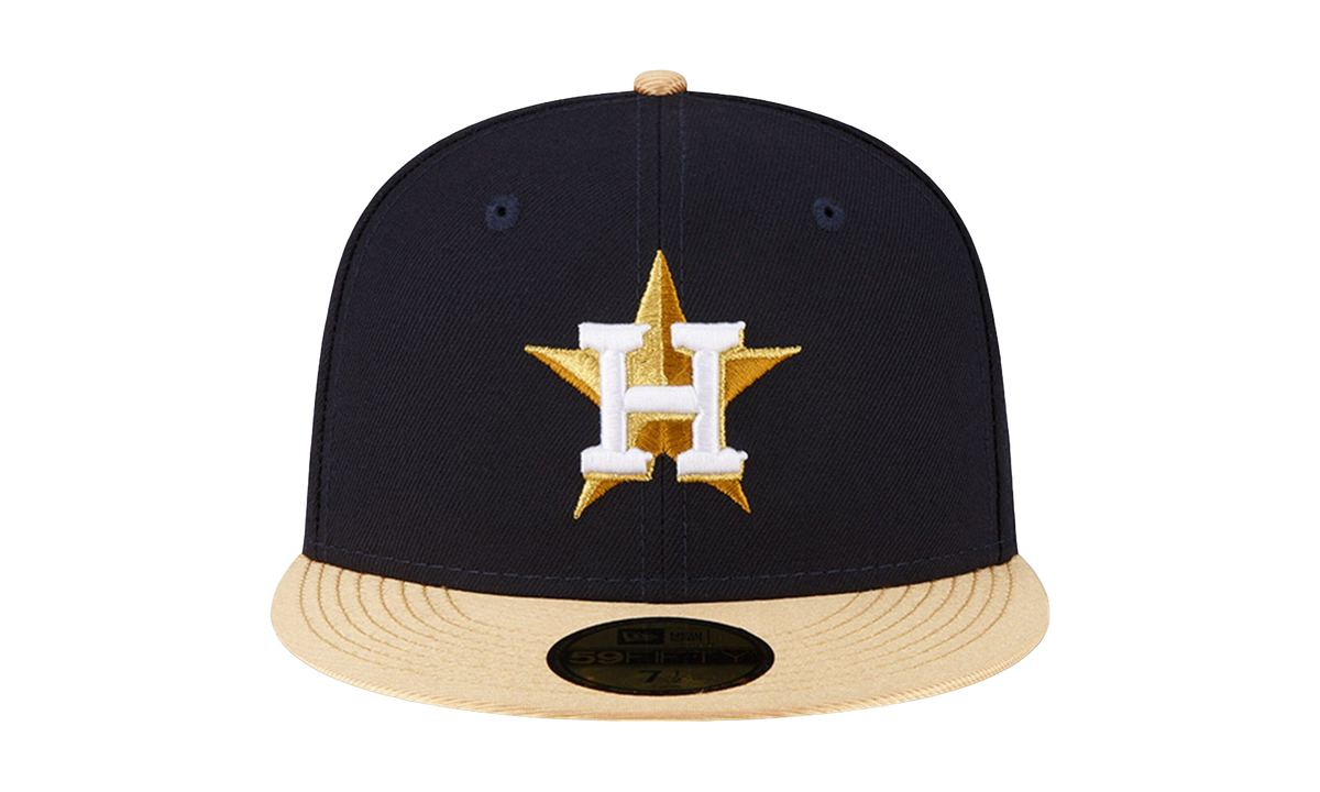 59FIFTY Houston Astros 2023 Gold Fitted Hat "Navy / Gold / Black - Under Brim" NE923