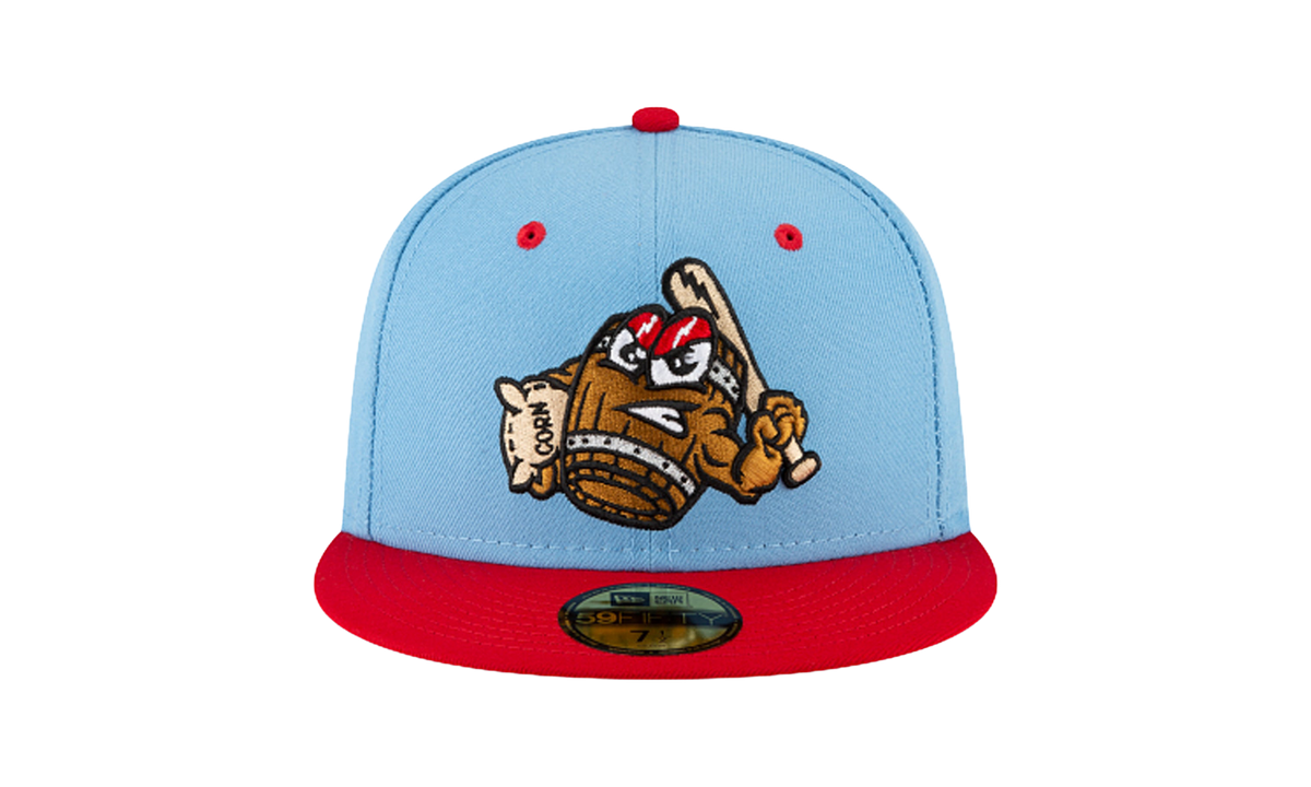 59FIFTY Louisville Bats Mashers Theme Night Fitted Hat "Sky Blue / Red - Brim" NE776