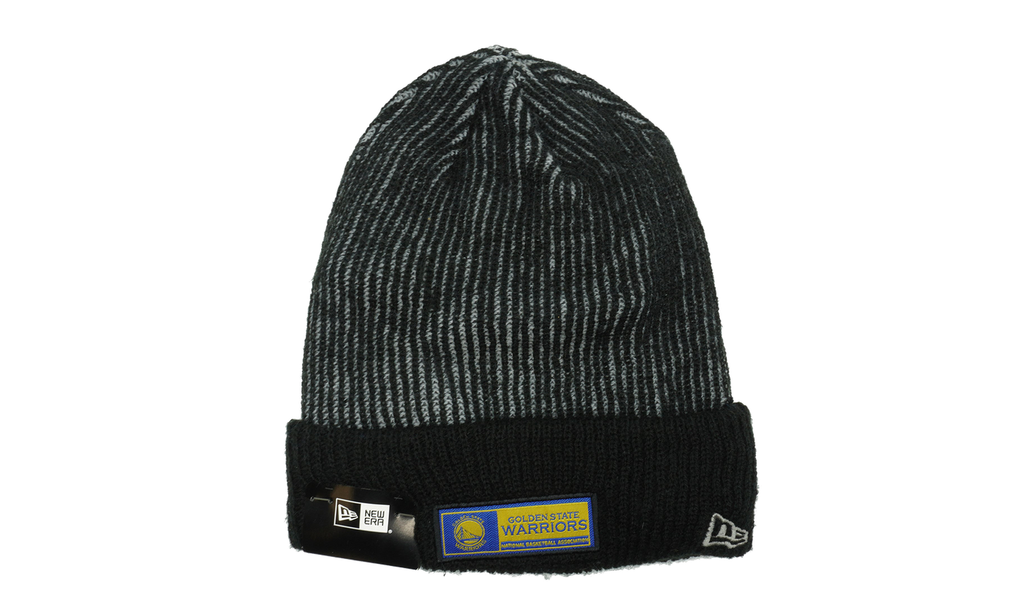 Golden State Warriors Tech Knit Beanie "Black and Gray Stripes / Black Cuff" NE1134