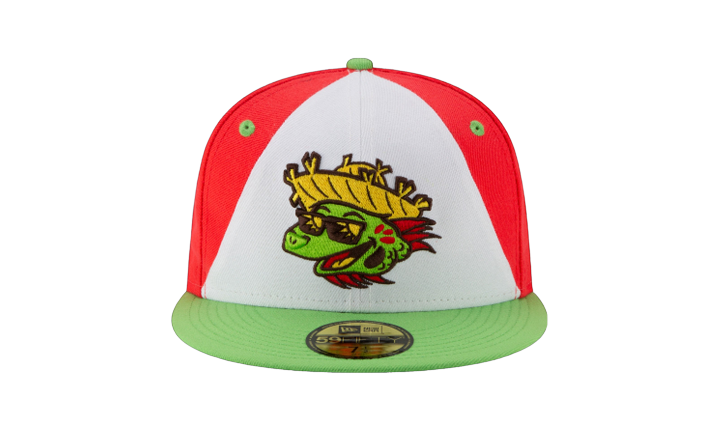 59FIFTY Harrisburg Theme Night 'Senators Playeros' Fitted Hat "Red and White / Green - Brim" NE746