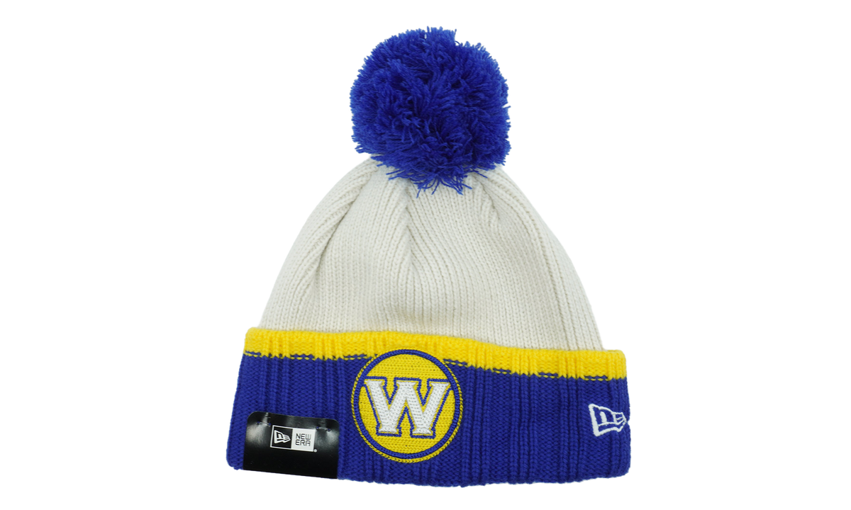 Golden State Warriors Prime Team Beanie "White / Blue and Yellow - Cuff / Blue - Pom" NE1135