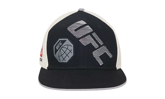 UFC Flat Brim Snapback Hat "Black / Cream / Silver" VW41Z 018 USI