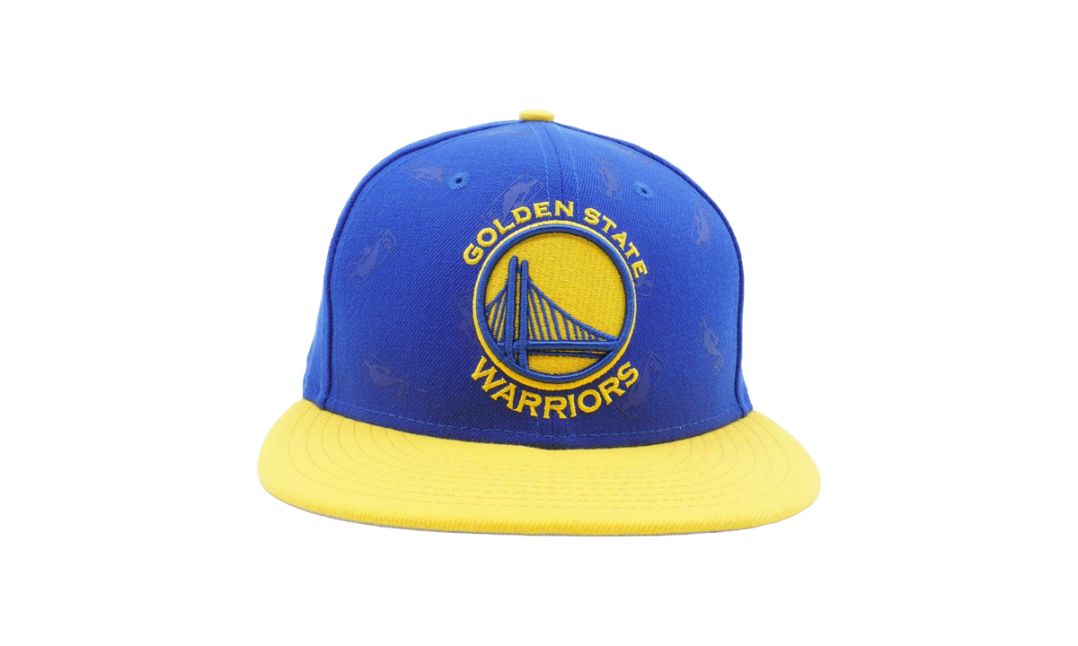59FIFTY Golden State Warriors Rubber League Fitted Hat "Blue / Yellow / Grey - Under Brim" NE624