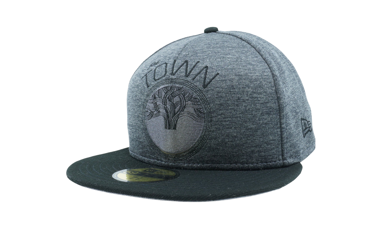59FIFTY Golden State Warriors Heather Huge Fit Fitted Hat "Heather Grey / Dark Green / Grey - Under Brim" NE680