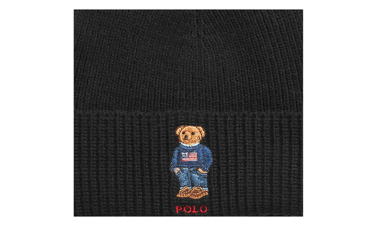 SOLID FLAG BEAR BEANIE "Black" PC0825 001