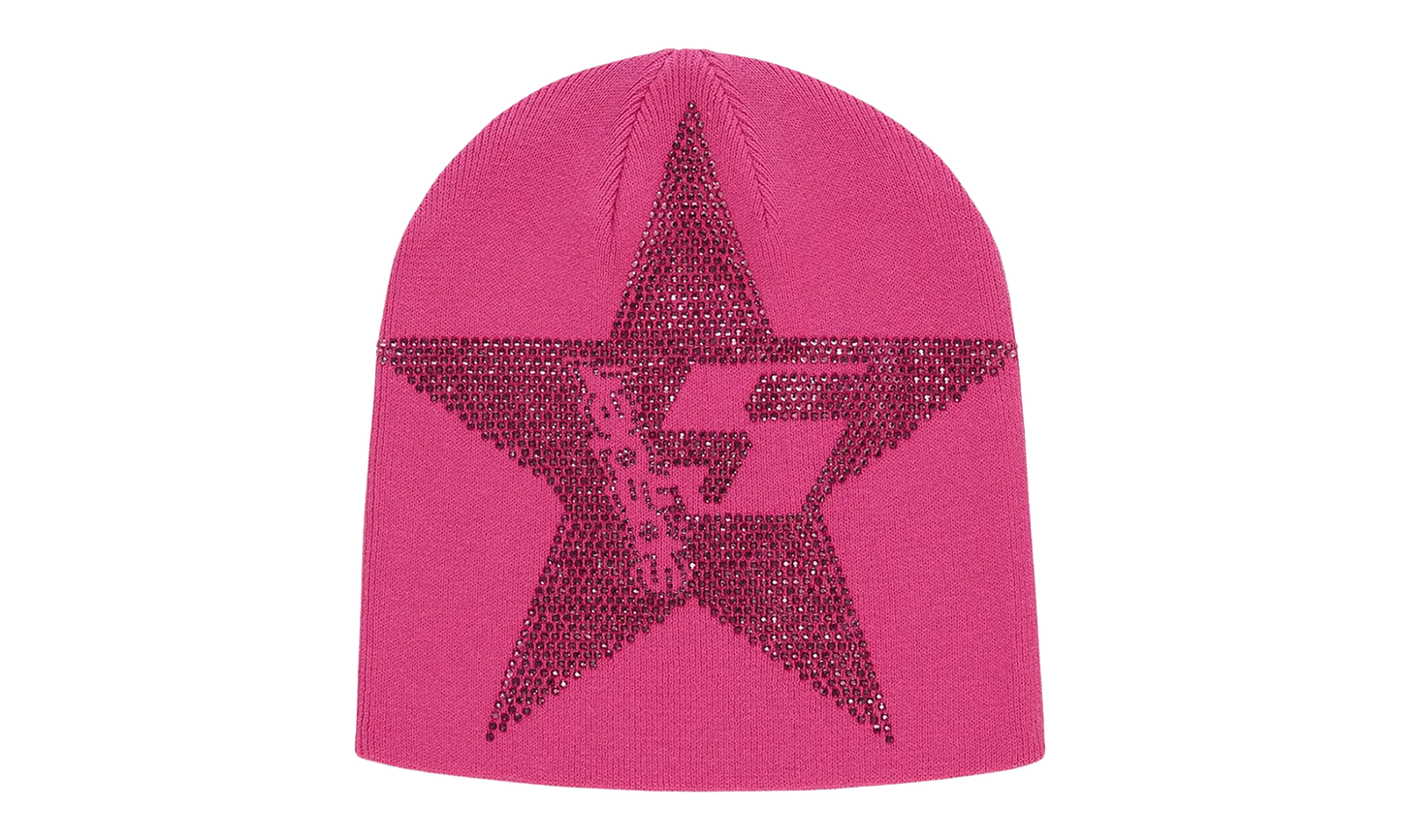 Star Rhinestone Skully Beanie "Pink" SP5der550