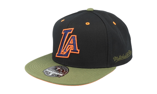 NBA Hardwood Classics Take Flight Fitted Cap "Los Angeles Lakers - Black / Green" HHSF5082 LALYYPPPBKGN