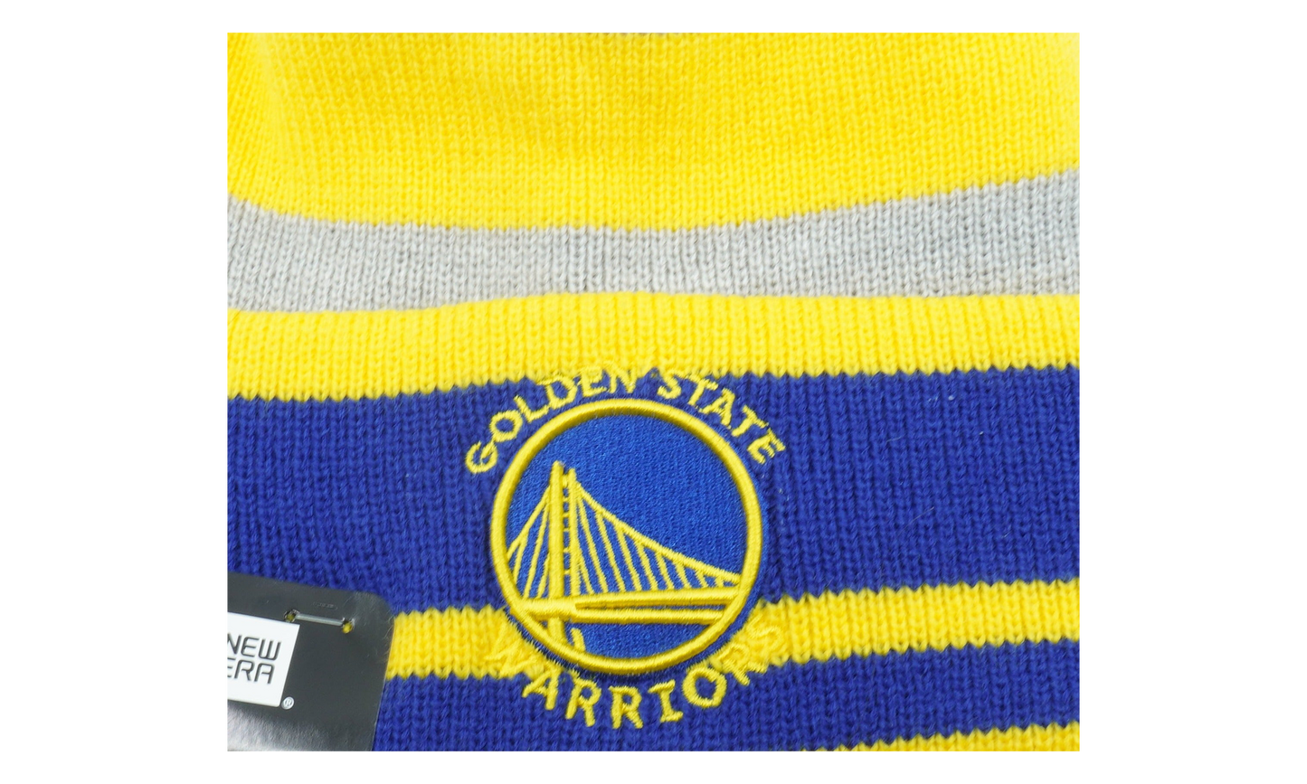 Golden State Warriors Knit Gray Layer Beanie "White / Yellow / Blue" NE1162