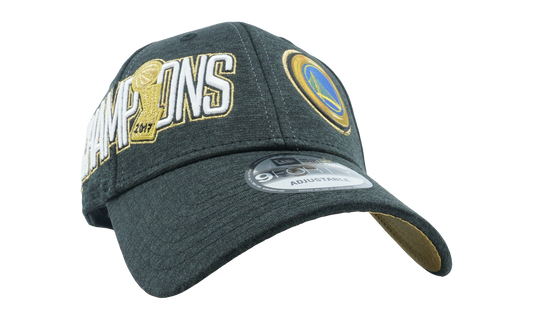 9FORTY Golden State Warriors 2017 Champions Snapback Hat "Heather Grey / Yellow and Black Pixels - Under Brim" NE1158