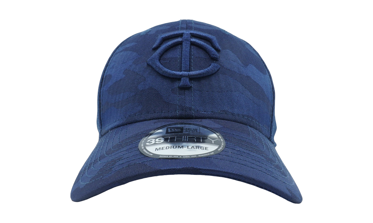 39THIRTY Minnesota Twins Tonal Camo Stretch Fit Hat "Black / Red - Stitch" NE758
