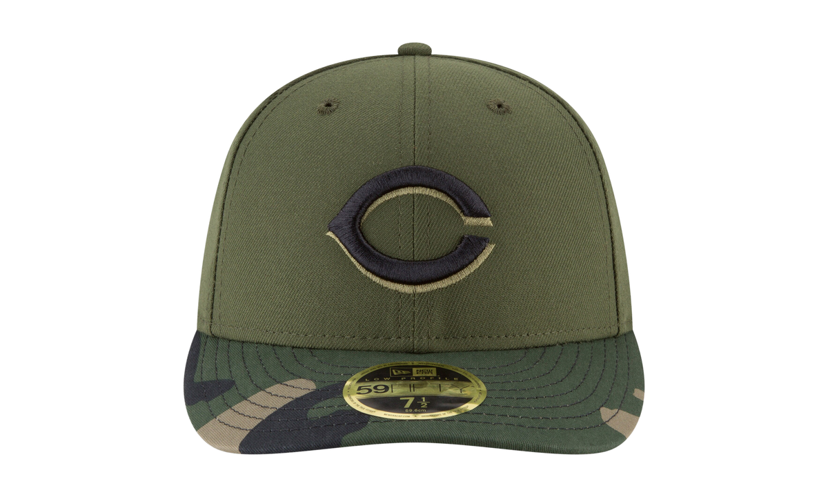 59FIFTY Cincinnati Reds 2018 Alt2 Low Profile Authentic Fitted Hat "Olive / Camo - Brim" NE989