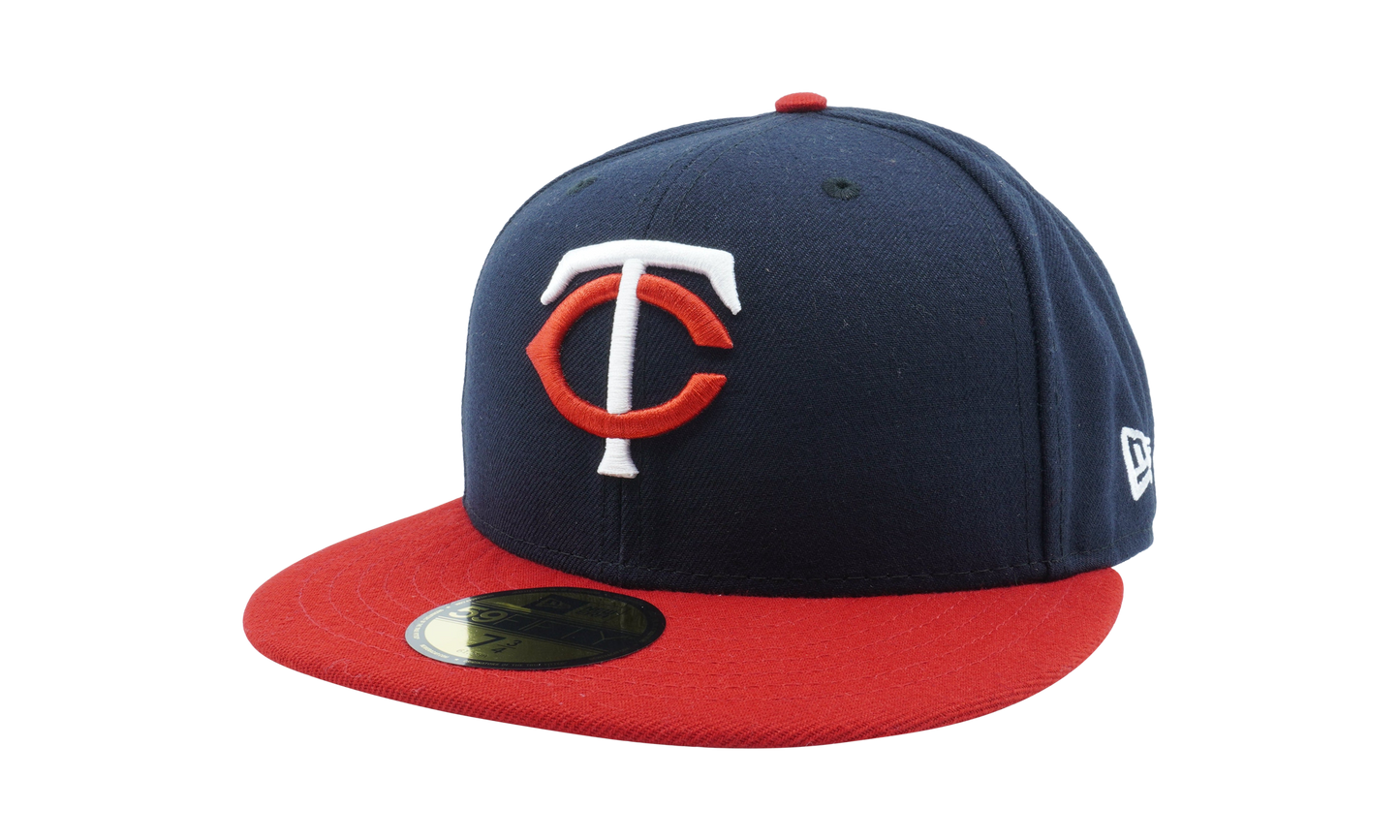 59FIFTY Minnesota Twins On-Field Authentic Collection Fitted Hat "Navy / Red - Brim / Red - Top Button" NE969