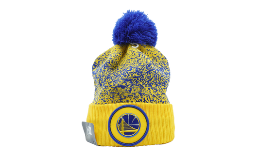 Golden State Warriors On The Court Pom Beanie "Yellow / Blue Dots" NE634