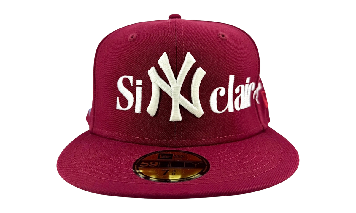 Sinclair New York Yankees 2009 World Series Patch Fitted Hat "Burgundy / White" NE1204
