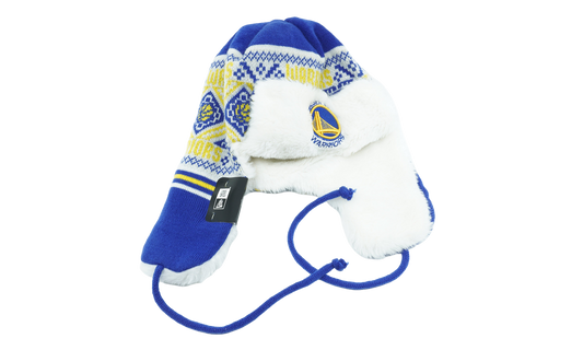 Golden State Warriors Festive Trapper Beanie "Blue / White / Yellow" NE1137