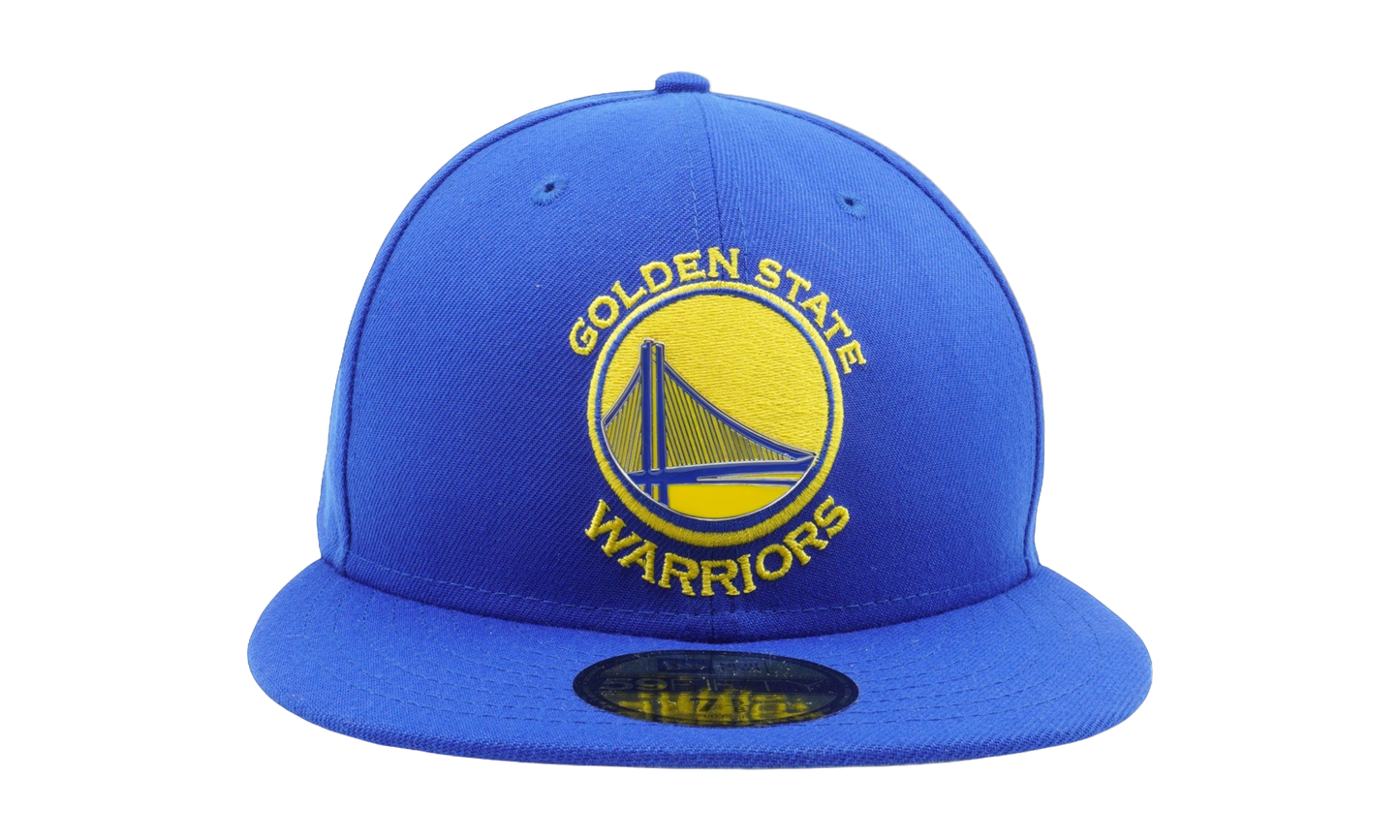 59FIFTY Golden State Warriors Metal Logo Fitted Hat "Royal Blue / Grey - Under Brim" NE688