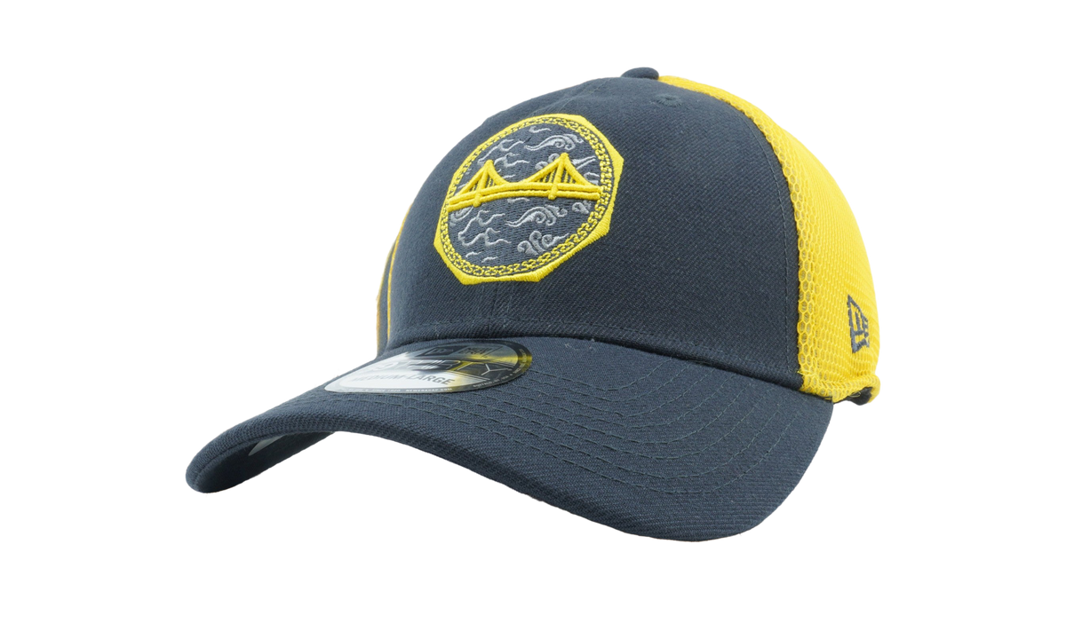 39THIRTY Golden State Warriors 2018 City Series Stretch Fit Hat "Light Gunmetal / Yellow" NE700