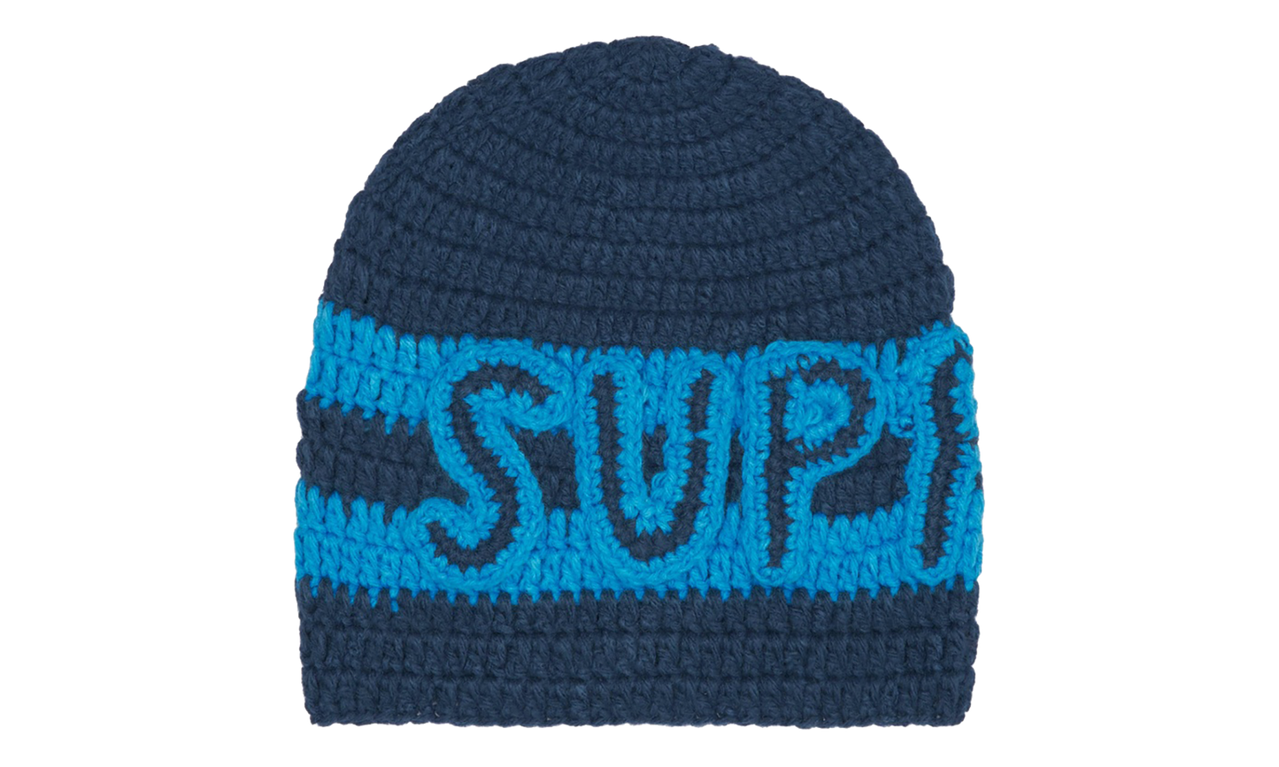 Crochet Logo Beanie "FW25 - Navy" SU27867
