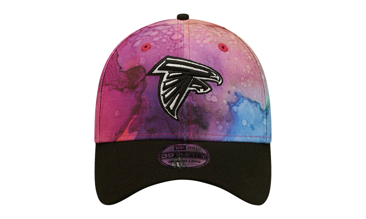 39THIRTY Atlanta Falcons Crucial Catch Flex Fit Hat "Multicolor Watercolor Design Crown / Black Visor" NE840