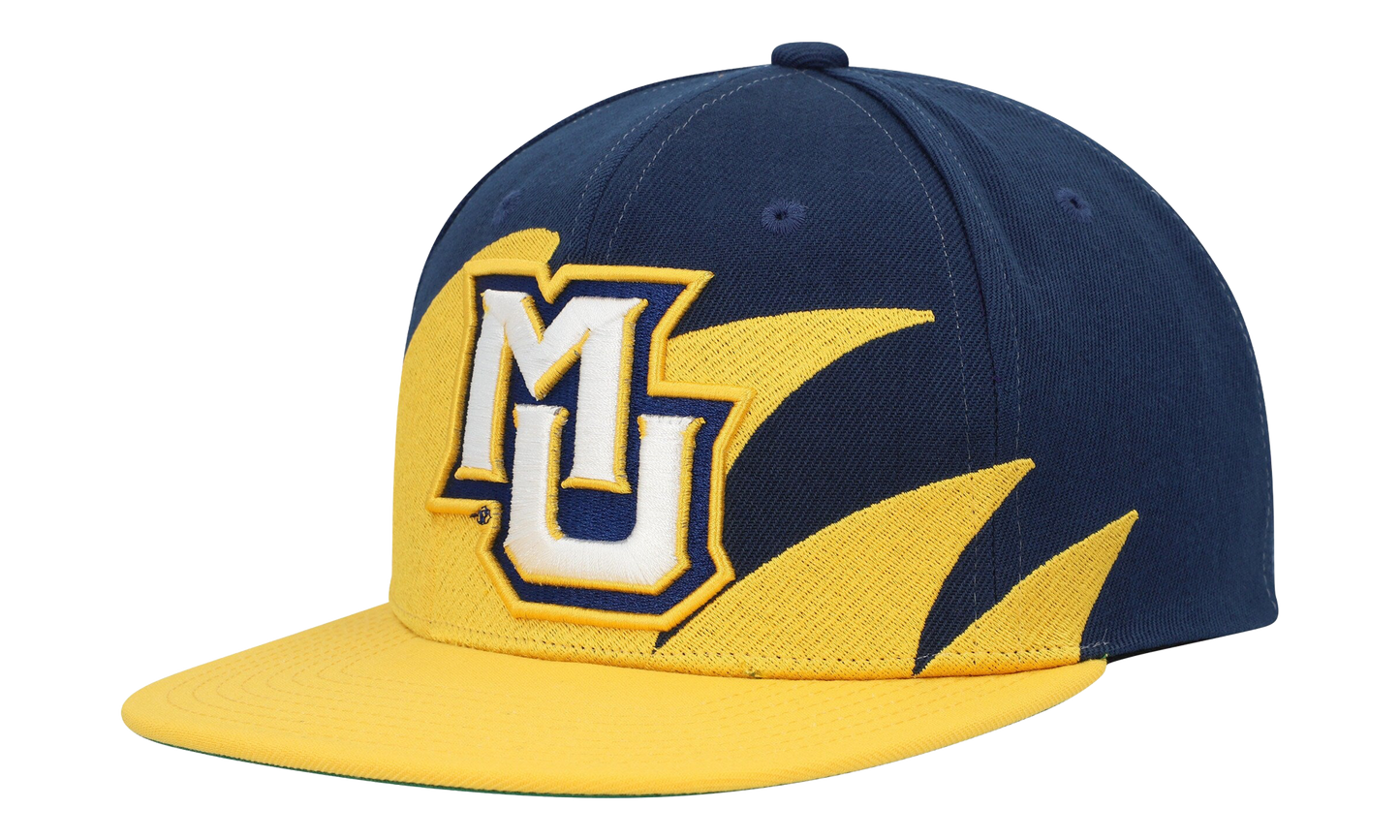 NCAA Sharktooth Marquette Snapback Cap "White / Royal / Yellow" HHSS3304 MAUYYPPPWHRY