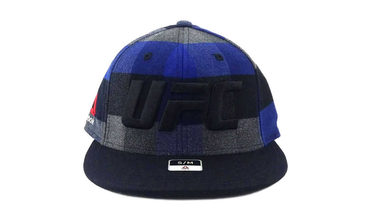 UFC Buffalo Plaid Flannel FVF Flex Hat "Blue / Grey / Black" M850Z 003 UUFC